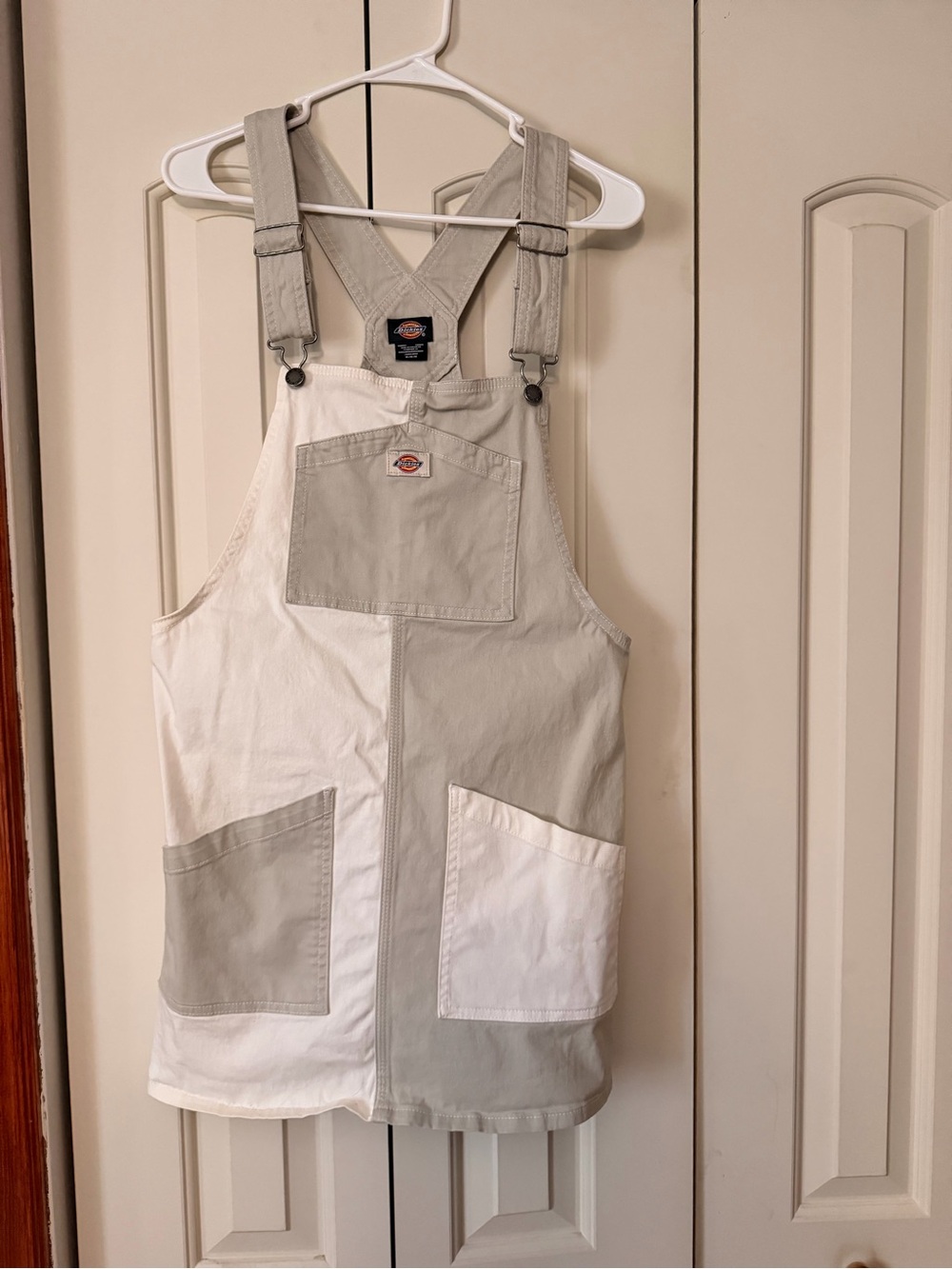 Dickies Khaki & Off-White Canvas Overall Dress